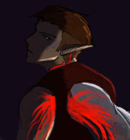 Bust, colored, simple shading, no background