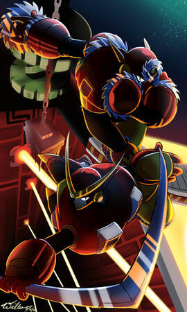 Full-body, complex background