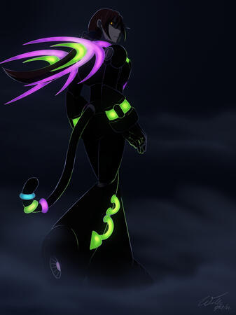 Full-body, cell shading, simple background