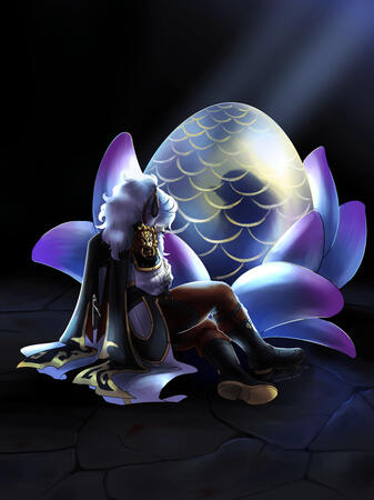 Full-body, simple background