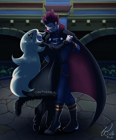 Full-body, complex background